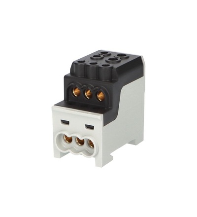 Blok pro rozdělení fází UVB 200 L S, 1pól., 200A, 1000V, černý, na DIN, ELEMAN 1006068