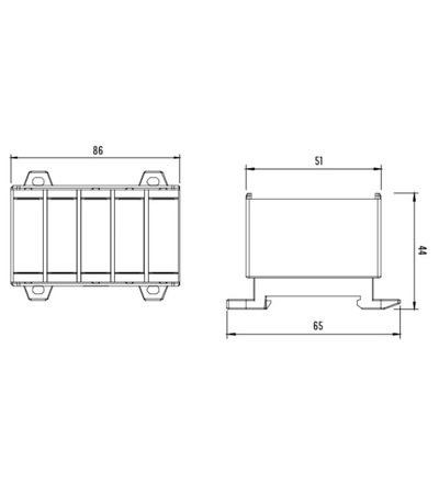 Svorka univerzální UK 50/3x1A+N/PE, 160A, 5pól., AL/CU, krytá, 3xŠ/M/Z, na DIN/panel, ELEMAN 1006650