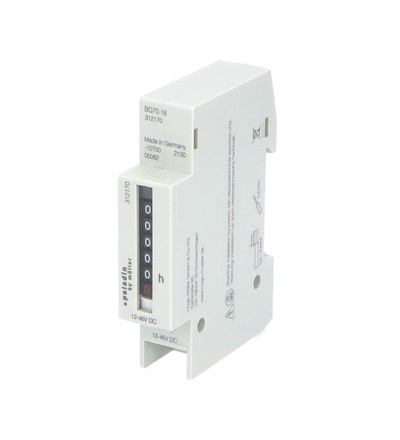 Počítadlo provoz. hodin PALADIN 312170 (BG 70.18), 12-48V DC, 1mod., šedé, na DIN lištu, ELEMAN 1008141