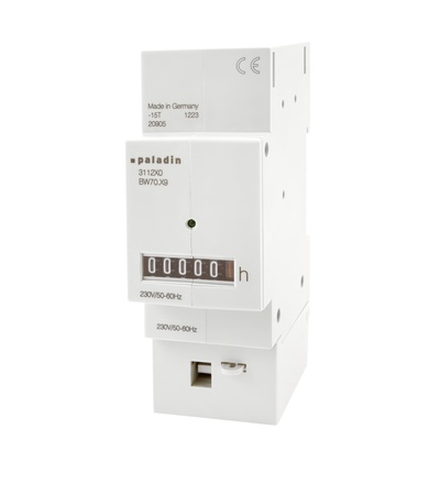 Počítadlo provoz. hodin PALADIN 311280 (BW 70.89), 230V, 50Hz, 2mod., šedé, na DIN lištu, ELEMAN 1008155
