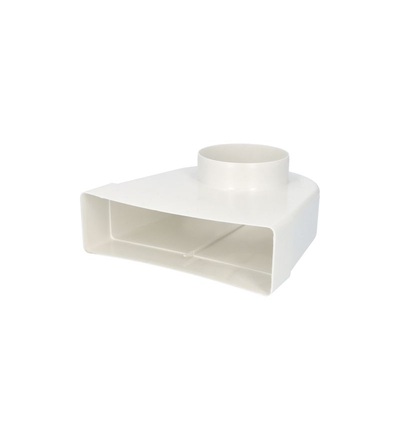 Přechodka - koleno 90° VENTS 822 - 125mm/60x204mm PVC, ELEMAN 1008177