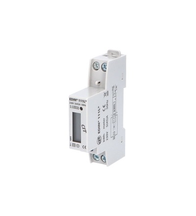 Elektroměr EDIN 111L, 45A, 1mod., LCD, 1-fáz., 1-tar., podružný, ELEMAN 1008810