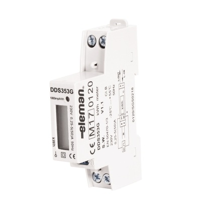Elektroměr DDS353 50A MID, 1mod., LCD, 1-fáz., 1-tar., fakturační, ELEMAN 1008811