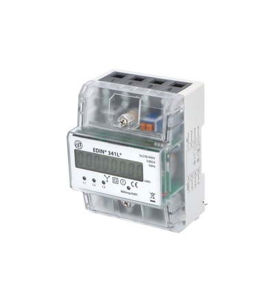 Elektroměr EDIN 341L, 80A, 4,5mod., LCD, 3-fáz., 1-tar., podružný, ELEMAN 1008830