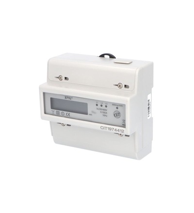 Elektroměr EDIN 371L, 100A, 7mod., LCD, 3-fáz., 1-tar., podružný, ELEMAN 1008860