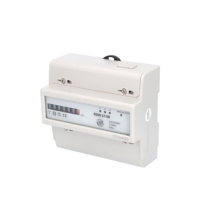 Elektroměr EDIN 371M, 100A, 7mod., mechanický číselník, 3-fáz., 1-tar., podružný, ELEMAN 1008870