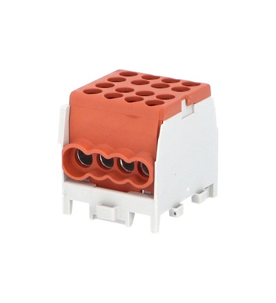 Svorkovnice rozbočovací HLAK 25 1/6 M2, 100A, 1pól., AL/CU, IP20, hnědá, na DIN /2080176, ELEMAN 1010283