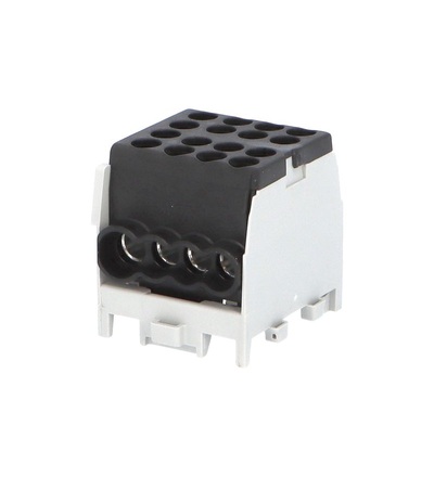Svorkovnice rozbočovací HLAK 25 1/6 M2, 100A, 1pól., AL/CU, IP20, černá, na DIN /2080177, ELEMAN 1010284