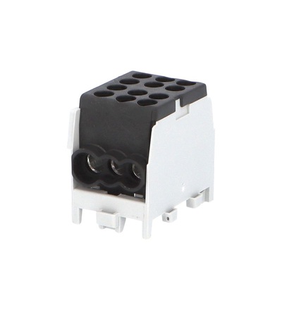 Svorkovnice rozbočovací HLAK 25 1/4 M2, 100A, 1pól., AL/CU, IP20, černá, na DIN /2080172, ELEMAN 1010286