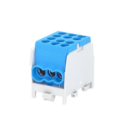 Svorkovnice rozbočovací HLAK 25 1/4 M2, 100A, 1pól., AL/CU, IP20, modrá, na DIN /2080169, ELEMAN 1010288