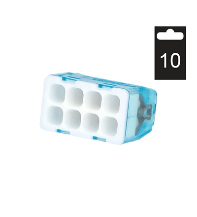 Svorka krabicová miniaturní PC218S/10 bezšroubová 8x 0,2-2,5 mm2, tr./černá (bal.=10ks), ELEMAN 1014695