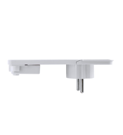 FAMATEL Vidlice 1110 IP20/230V/16A s ochranným kolíkem, PVC, bílá, extra plochá 1110