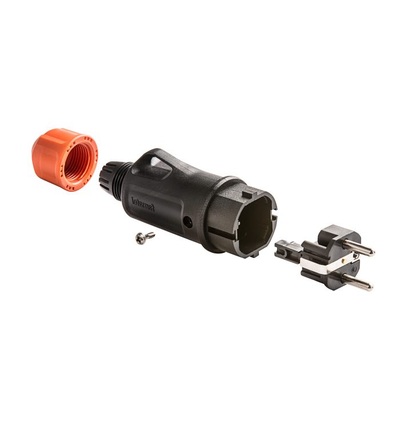 FAMATEL Vidlice 1165 IP54/250V/16A - domovní, plastová, černá, robustní- SOLID PRO, 1165