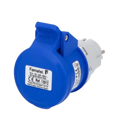 FAMATEL Adaptér 13912 IP40 zásuvka s kolíkem / CEE 13912