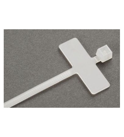 Vázací pásky s popisovacím štítkem 200x2,5mm (25x8mm), bílá, (bal.=100ks) /SEL.2.205T, ELEMAN 1791701