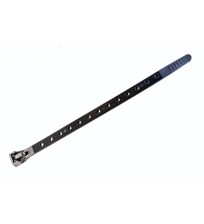Vázací pásky otevíratelné, děrované - Kabel-Fixx - 385x10 R, černá, PA 6.6, (bal.=100ks), ELEMAN 1794030