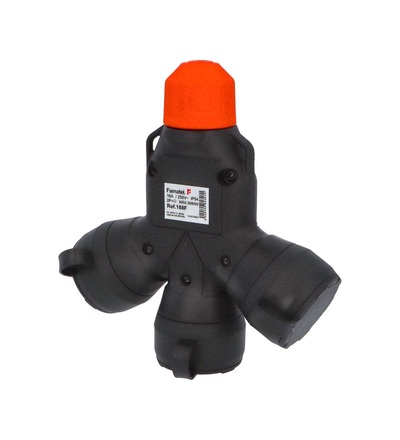 FAMATEL Adaptér trojnásobný 188F IP54/250V/16A - domovní, 3P svorka, černý, robustní - SOLID PRO, 188F