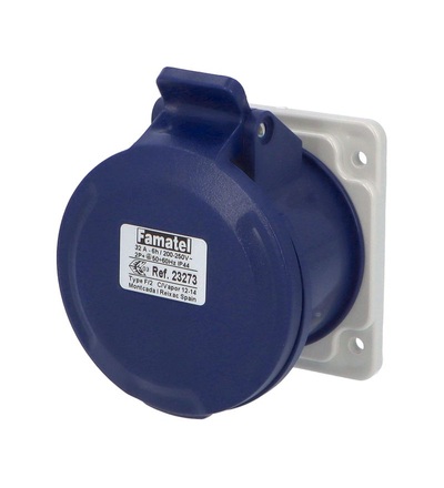 Zásuvka vestavná 23273 IP44/230V/32A/3P 6h, přímá - SpeedPRO, FAMATEL 23273
