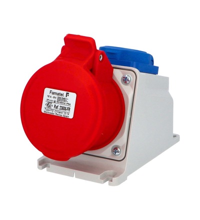 FAMATEL Zásuvka nástěnná kombinovaná 23606-FR IP54/1x230V/16A, 1x400V/16A/5 - SpeedPRO, 23606-FR