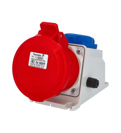 FAMATEL Zásuvka nástěnná kombinovaná 23626-FR IP54/1x230V/16A, 1x400V/32A/5 - SpeedPRO, 23626-FR