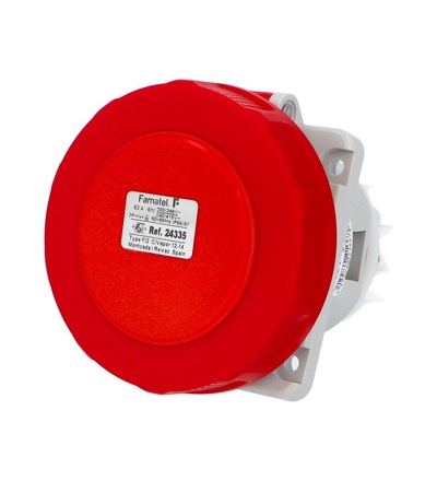 FAMATEL Zásuvka vestavná 24335 IP67 400V 63A 5P 6h šikmá 24335