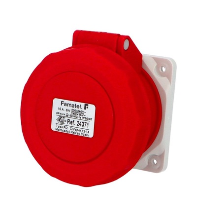 FAMATEL Zásuvka vestavná 24371 IP67 400V 16A 5P 6h přímá 24371