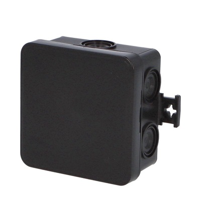 FAMATEL Krabice F8 černá - MiniBOX IP55 rozbočovací, s naklapávacím víčkem, 75x75x40mm, 3051-N