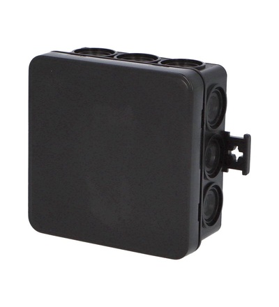 FAMATEL Krabice F12 černá - MiniBOX IP55 rozbočovací, s naklapávacím víčkem, 85x85x40mm, 3052-N
