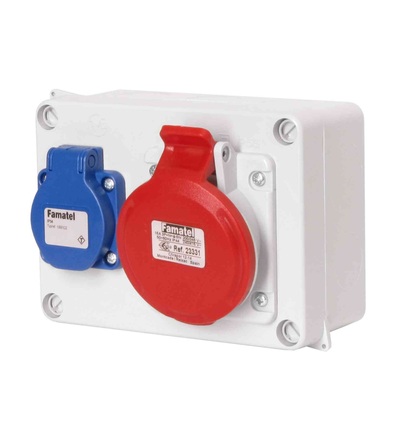 FAMATEL Krabice 3068-4pol.  IP44 1x230V, 1x400V/32A/4 3068-4pol