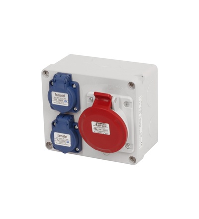 FAMATEL Krabice 3070-4pol.  IP44 2x230V, 1x400V/32A/4 3070-4pol