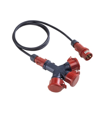 FAMATEL Rozbočovač (adaptér) 31041 IP54 400V/16A/5P, 3 vývody, kabel 2m - SpeedPRO, 31041
