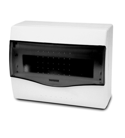 FAMATEL Rozvodnice NUOVA 3608 IP40, 8mod., na omítku, průhl. dveře, 195x238x100mm 3608