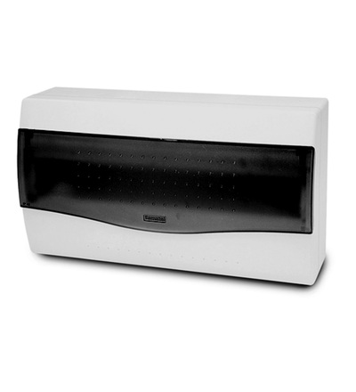FAMATEL Rozvodnice NUOVA 3618 IP40, 17,5mod., na omítku, průhl. dveře, 195x350x100mm 3618