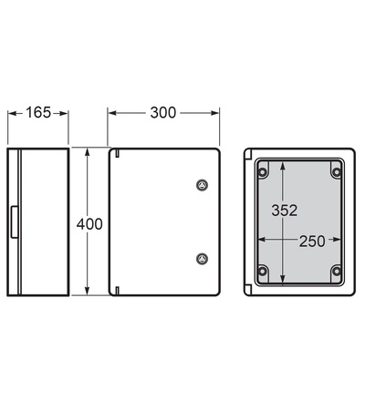 FAMATEL Skříň 39134 MAGNA IP65, 400x300x165mm, součást: montážní deska 39134