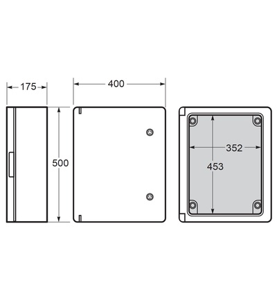 FAMATEL Skříň 39145 MAGNA IP65, 500x400x175mm, součást: montážní deska 39145