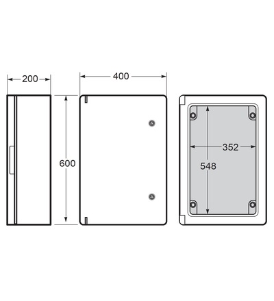 FAMATEL Skříň 39146 MAGNA IP65, 600x400x200mm, součást: montážní deska 39146