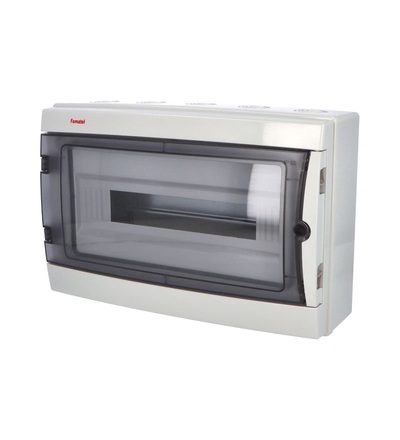 FAMATEL Rozvodnice Acqua 3918-TTB IP65, 18mod., na omítku, průhl. dveře, 274x426x131mm, 39181