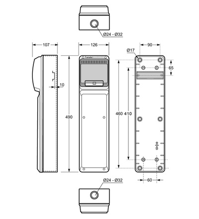 FAMATEL Skříň 3950 ACQUA Combi IP65, 6 modulů, 490x126x107mm 3950