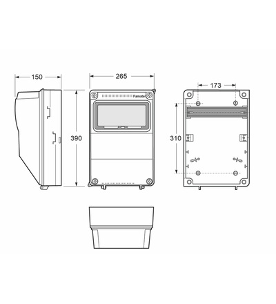 FAMATEL Skříň 3959 ACQUA Combi IP65, 12 modulů, 390x265x150mm 3959