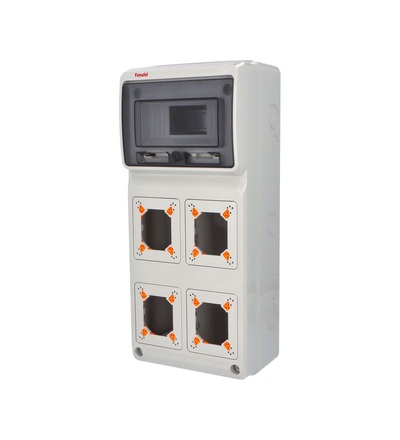 FAMATEL Skříň 3961 ACQUA Combi IP65, 4 otvory, 8 modulů, 500x230x150mm 3961