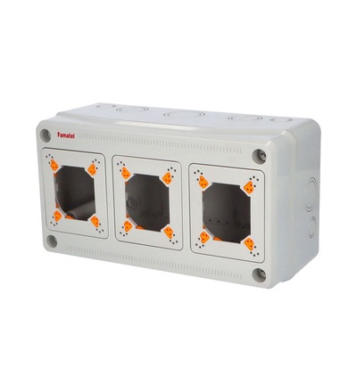 FAMATEL Skříň 3963 ACQUA Combi IP65, 3 otvory, bez modulů, 175x330x130mm 3963