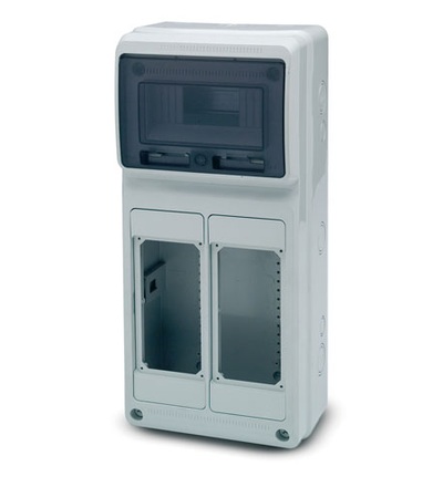 FAMATEL Skříň 3967 ACQUA Combi IP65, 8 modulů, 500x230x150mm (pro blok. zásuvky) 3967