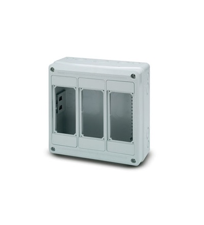 FAMATEL Skříň 3969 ACQUA Combi IP65, 3 otvory, bez modulů, 330x330x130mm (pro blok. zásuvky) 3969