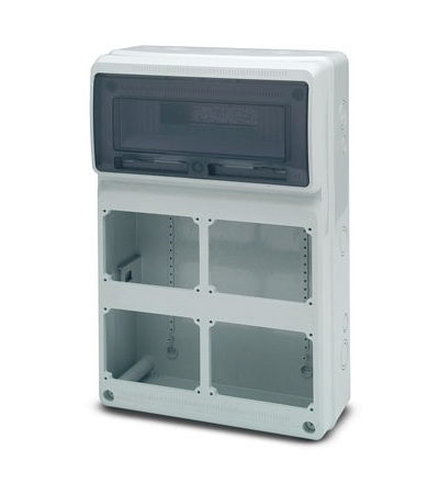 FAMATEL Skříň 3970 ACQUA Combi IP65, 13 modulů, 500x330x150mm (pro blok. zásuvky) 3970