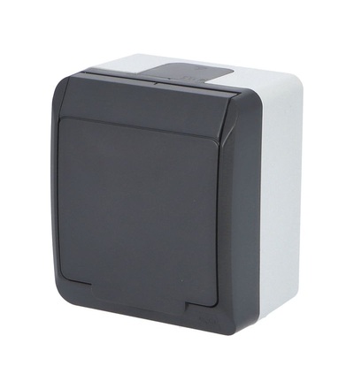 GALATEA IP44 Zásuvka 2P+PE (antracit), FAMATEL 5321-07