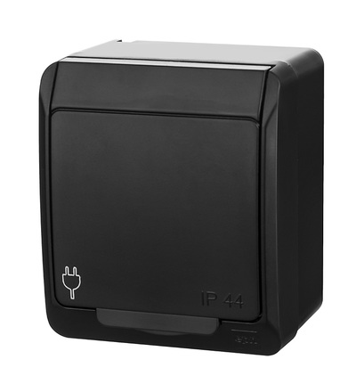 FAMATEL GALATEA IP44 Zásuvka 2P+PE SCHUKO (černá), 5324-09