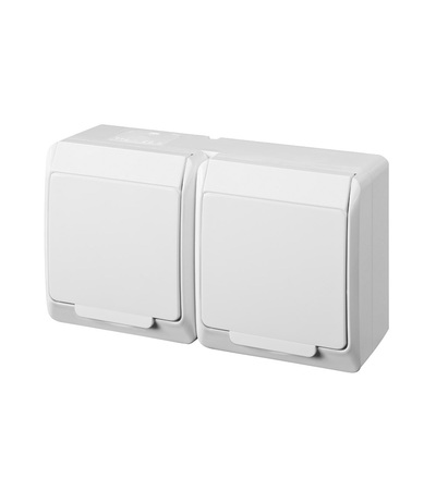FAMATEL GALATEA IP44 Zásuvka SCHUKO 2-nás. vodorovná (bílá) 5325-02
