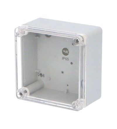 Krabice SolidBox 68011 IP65, 105x105x66mm, průhledné víko, hladké boky, FAMATEL 68011