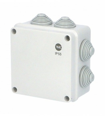 Krabice SolidBox 68012 IP55, 129x129x61mm, plné víko, stupňovité vývodky (7x), FAMATEL 68012