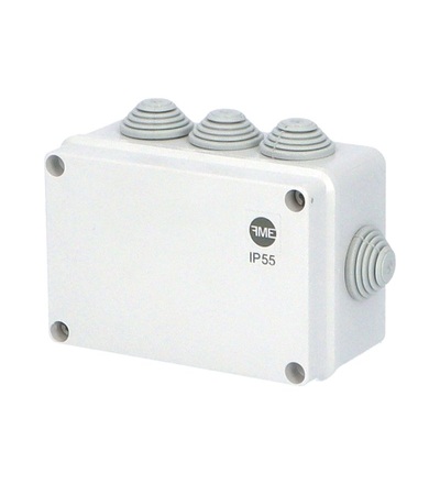 Krabice SolidBox 68032 IP55, 130x95x58mm, plné víko, stupňovité vývodky (8x), FAMATEL 68032